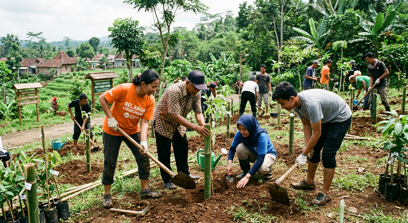 LIVESGP SARMI Hijau - Program lingkungan seperti gotong royong dan penanaman pohon.